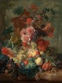 ヤン・ファン・ホイスムの古典的な花の彫刻が施されたフルーツピース